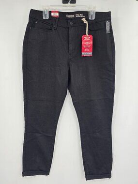 Signature by Levi Strauss Womens Size 18W High Rise Ankle Skinny Jeans Black